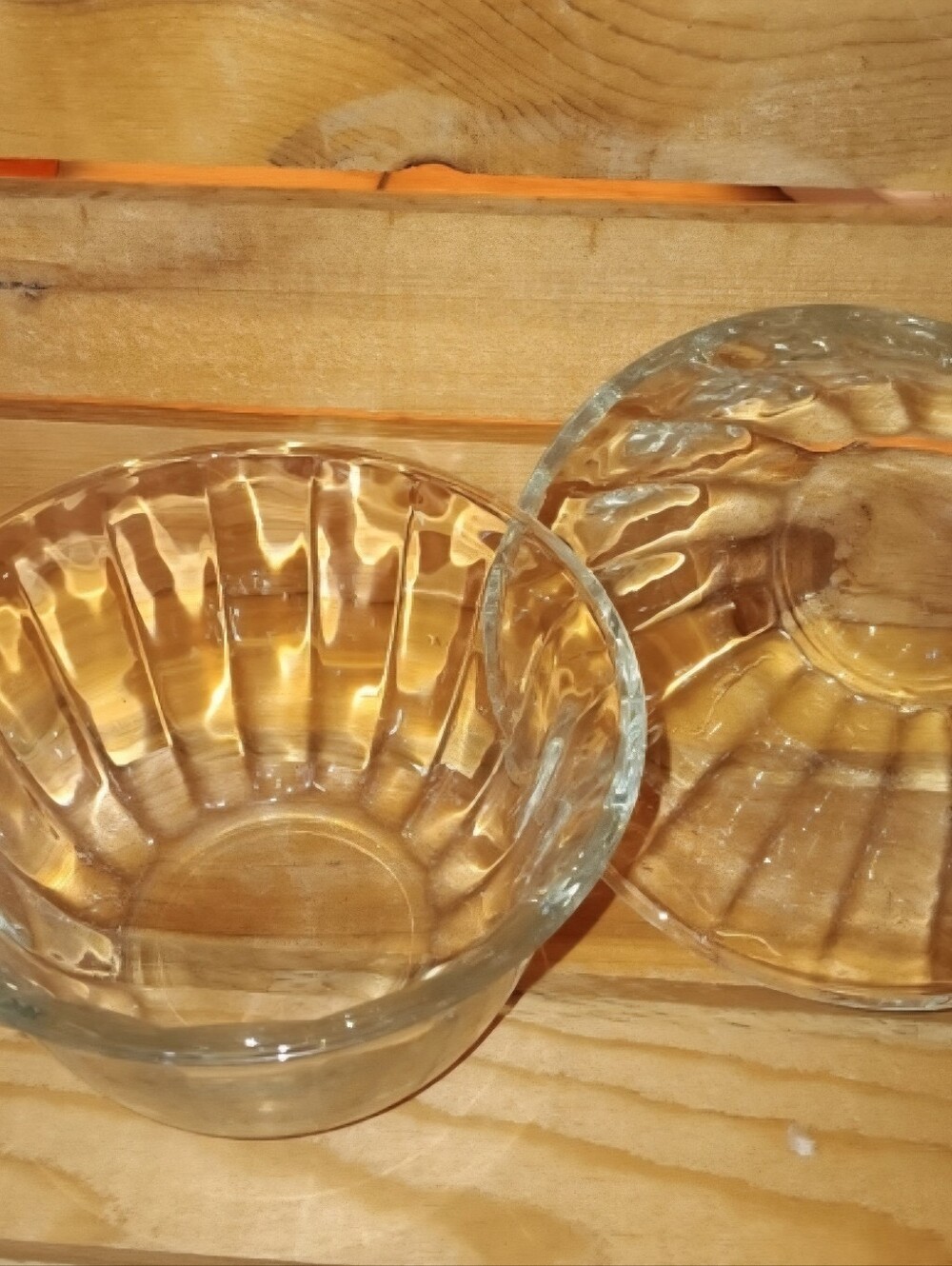 Set of 2 Indiana Fluted Clear Glass Dip/ Salad Bowls